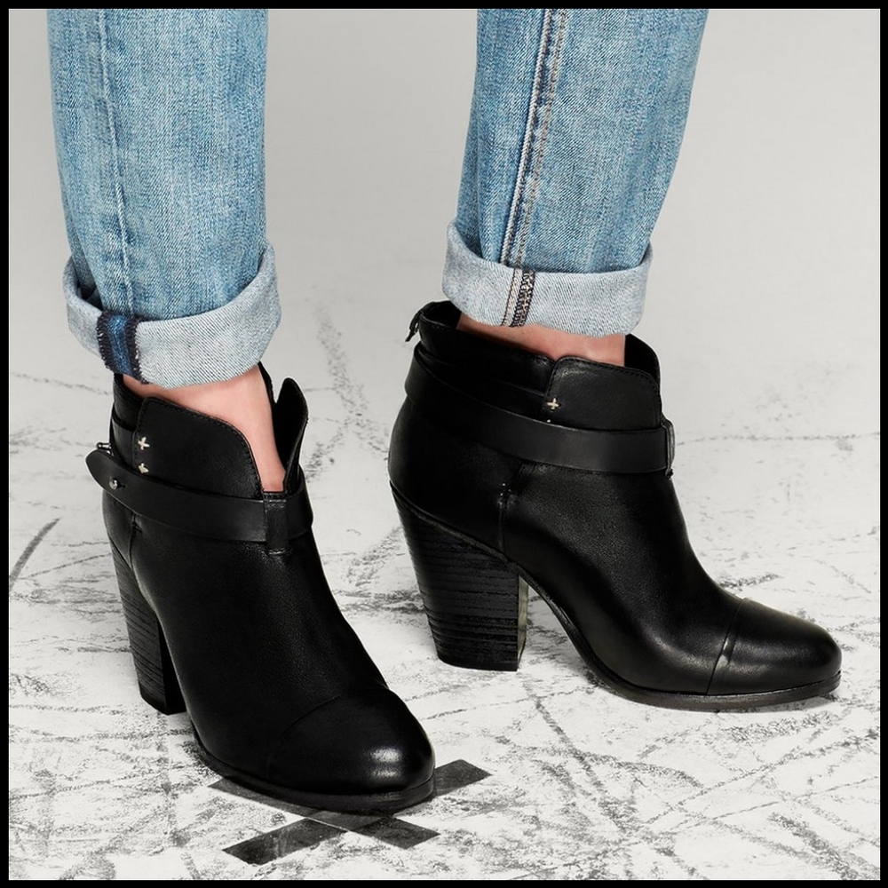 Rag & Bone Harrow Leather Boot in Continuous Black